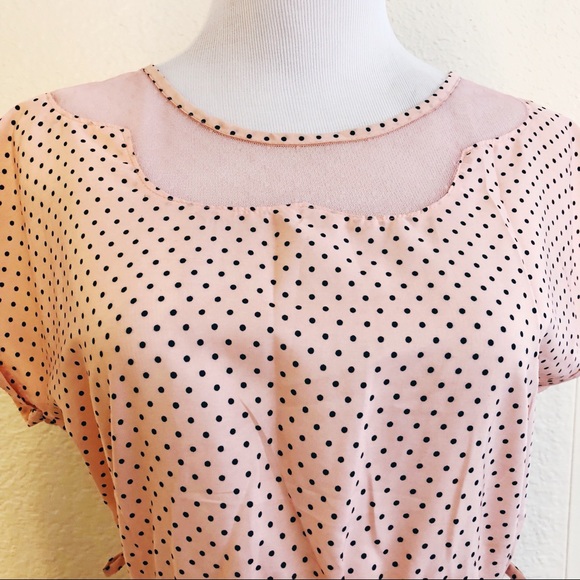 Pink and Black Polkadot Dress - Picture 2 of 4